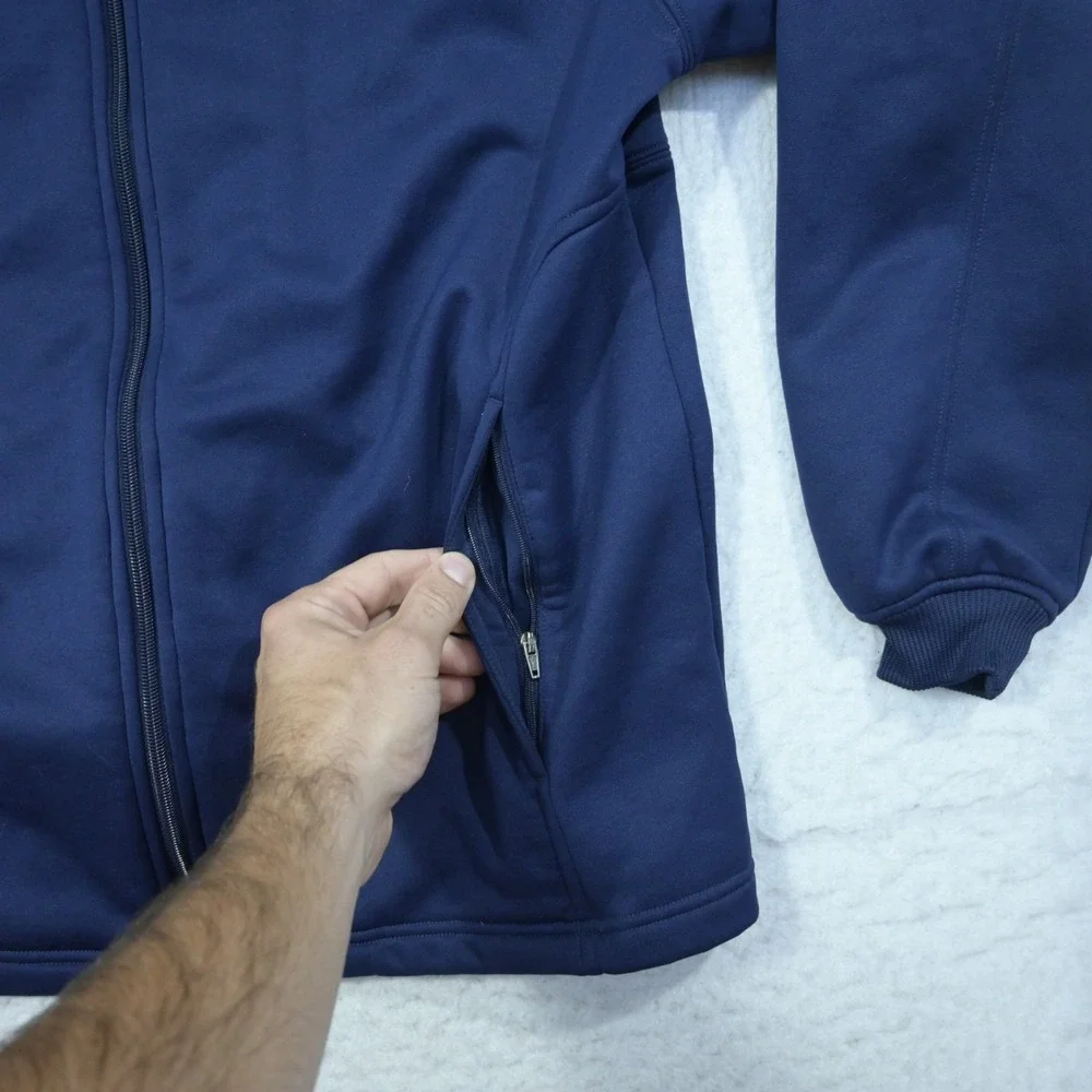 Under Armour Fleece Full Zip Jacket Blue Long Sleeve W/ Pockets Mens Size‎ Small
